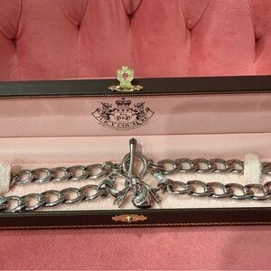 Vintage Juicy Couture Silver Chain Bow Necklace